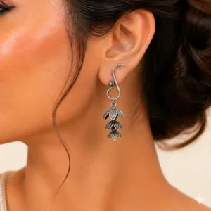 Peacock Petal Dangle Earrings